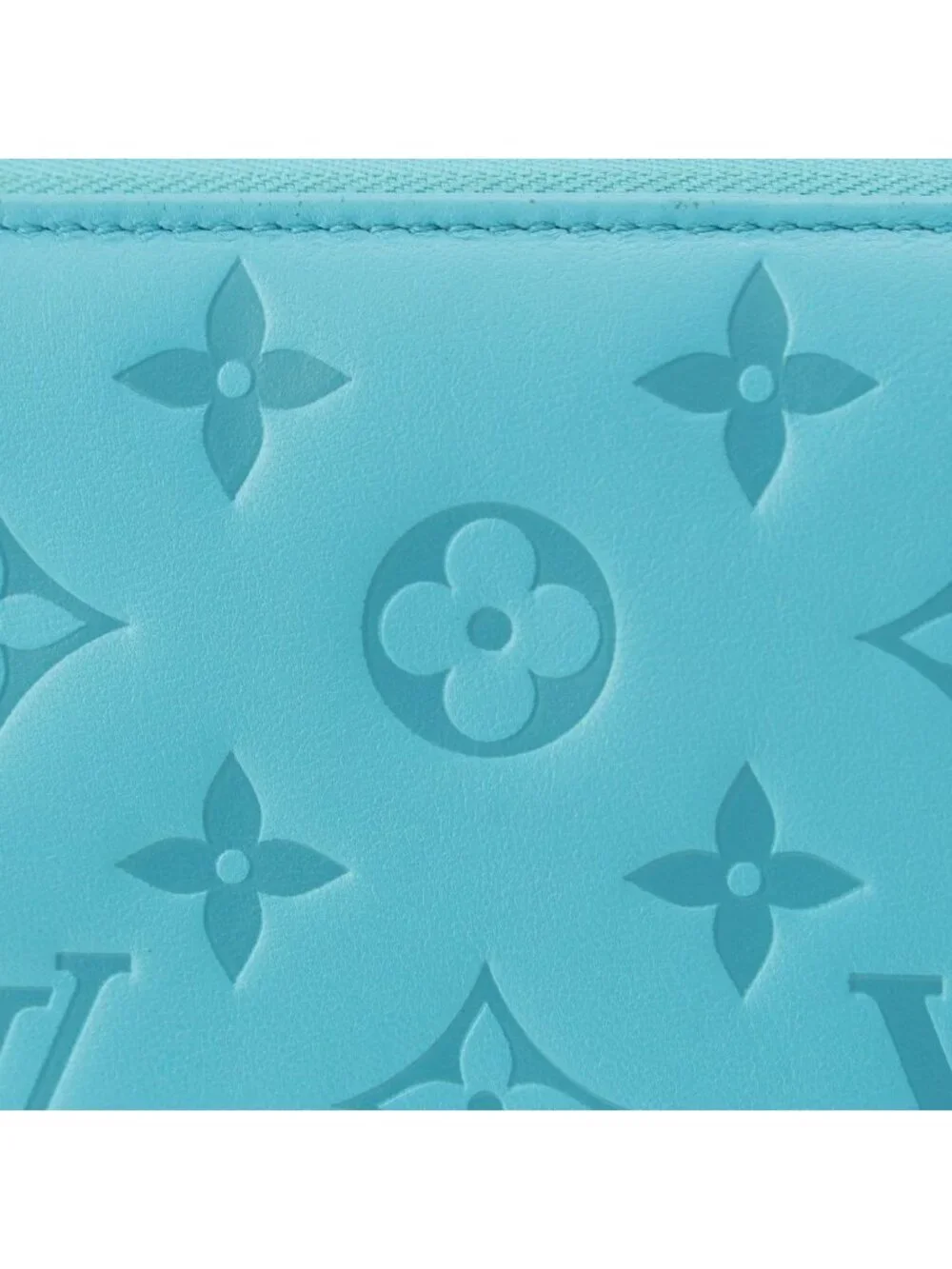 Louis Vuitton Coussin Zippy Monogram Leather Wallet Turquoise Blue